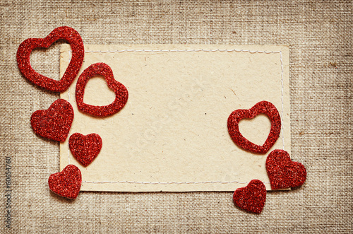 Valentine card on canvas ba...