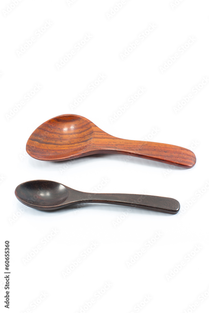 Used wooden spoon isolated Used wooden spoon isolated