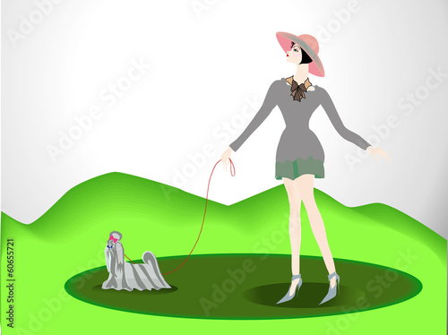 Девушка с собачку.