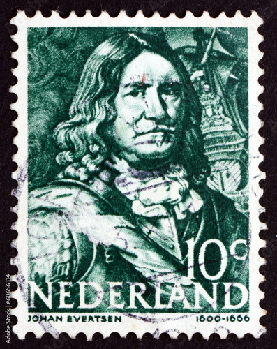 Postage stamp Netherlands 1943 Johan Evertsen, Dutch Admiral