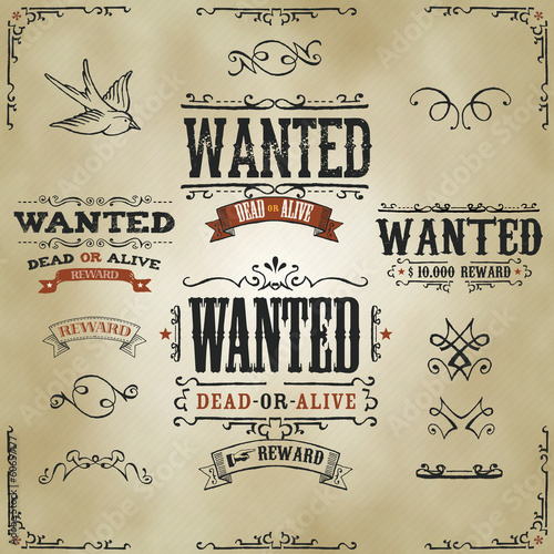 Wanted Vintage Western Banners