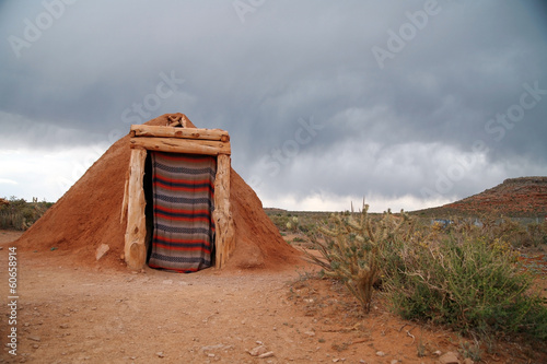 Hogan -Navajo native indian house, USA photo