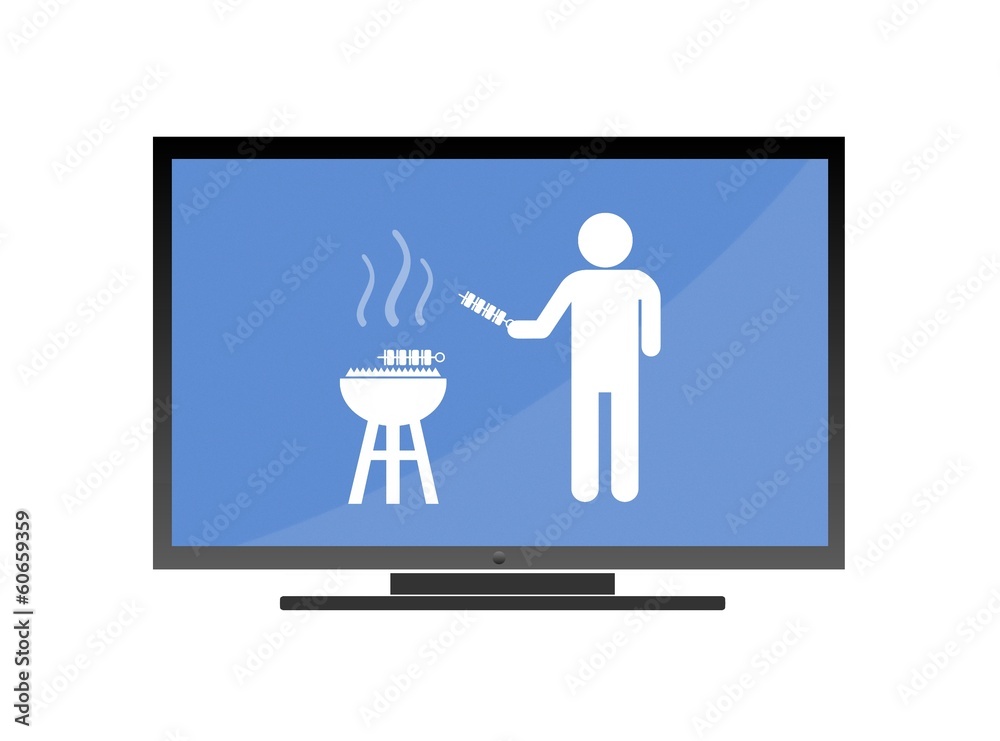 Barbecue dans un écran de télévision Barbecue dans un écran de télévision
