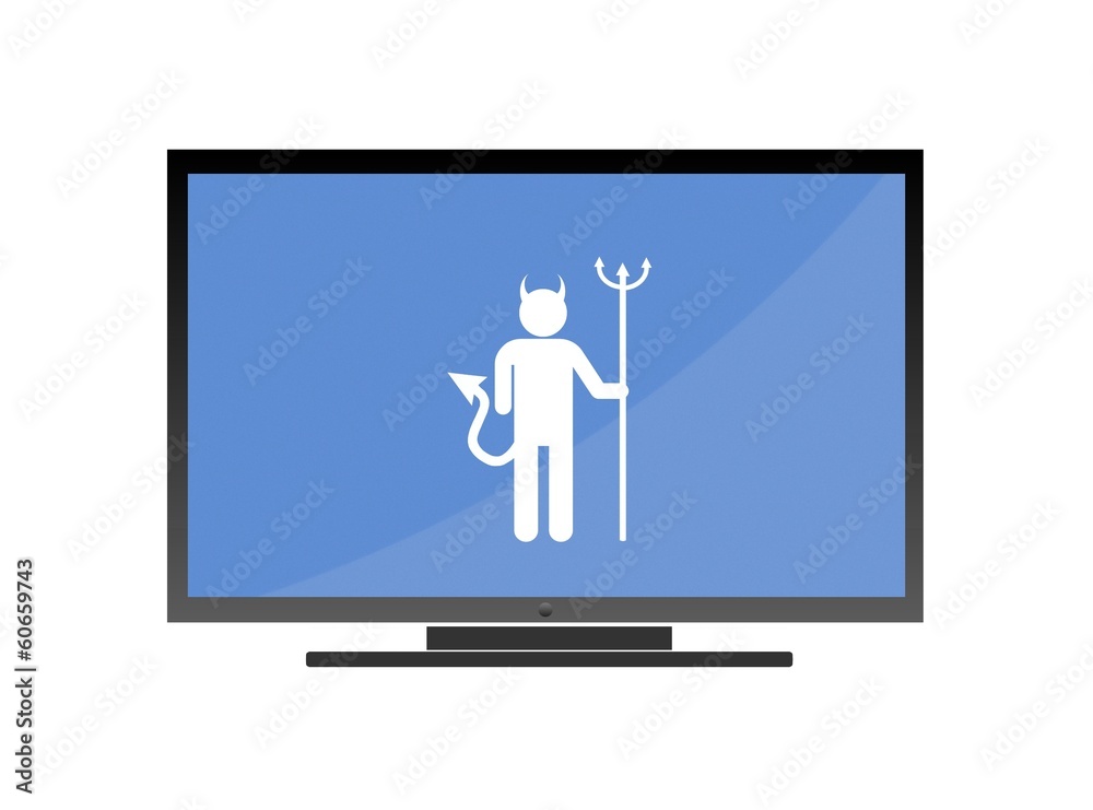 Satan dans un écran de télévision Satan dans un écran de télévision