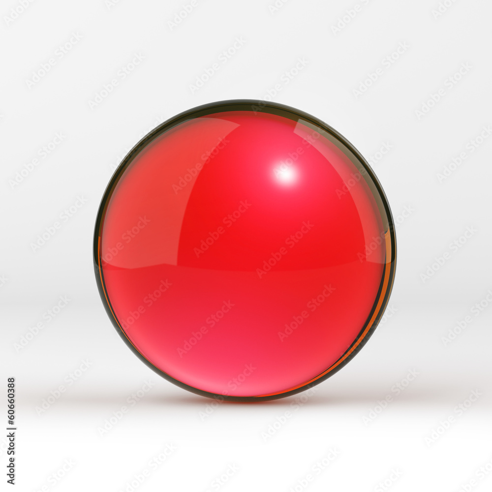 Red sphere on white - isolated with clipping path Red sphere on white - isolated with clipping path