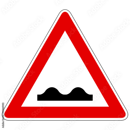Unebene Fahrbahn - Gefahrzeichen
