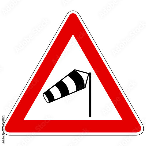 Seitenwind von rechts – Gefahrzeichen