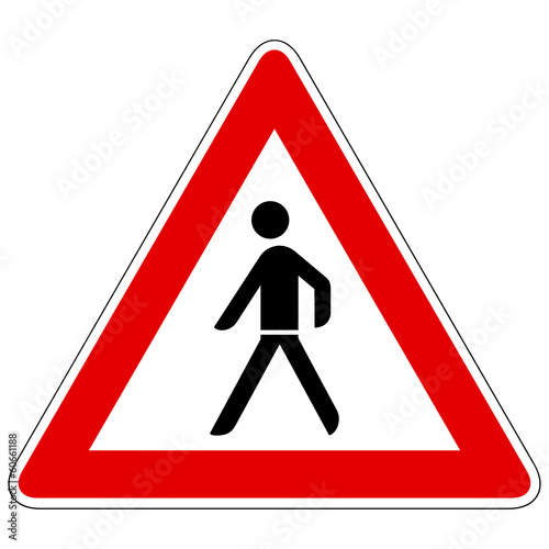 Fußgänger (Aufstellung rechts) - Gefahrzeichen