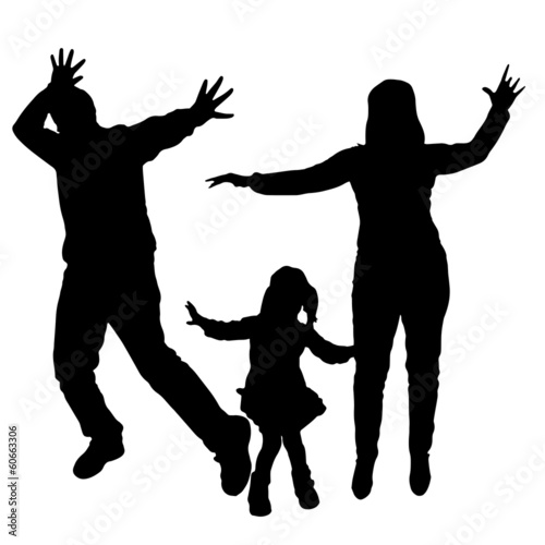 Vector silhouettes of dancing people.