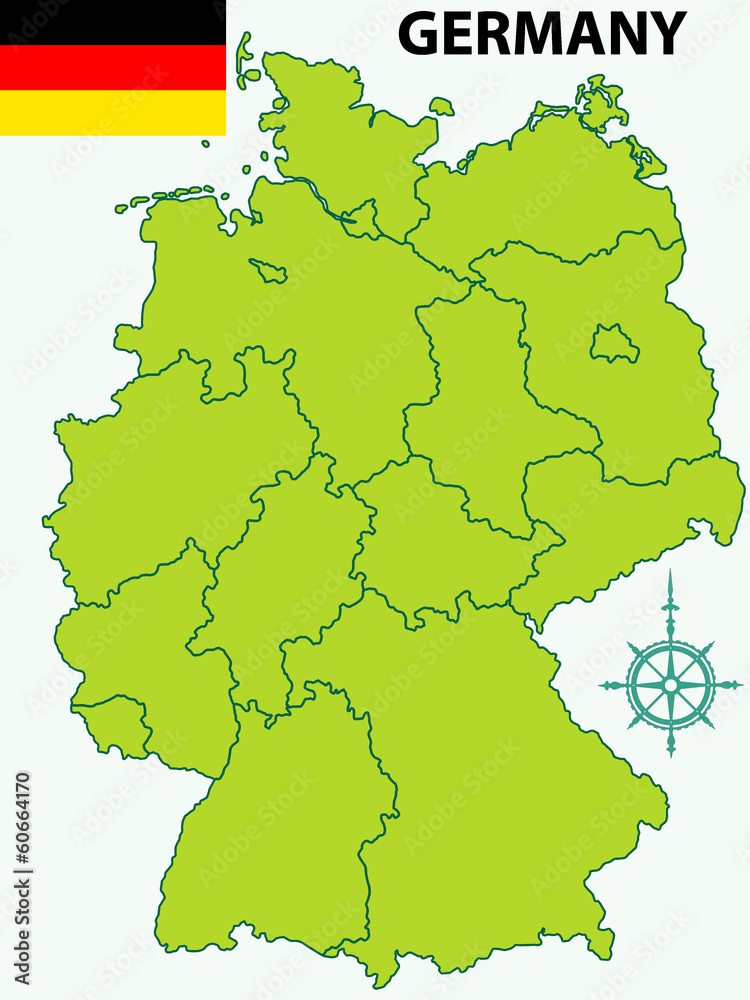 Obraz premium Map of Germany and flag