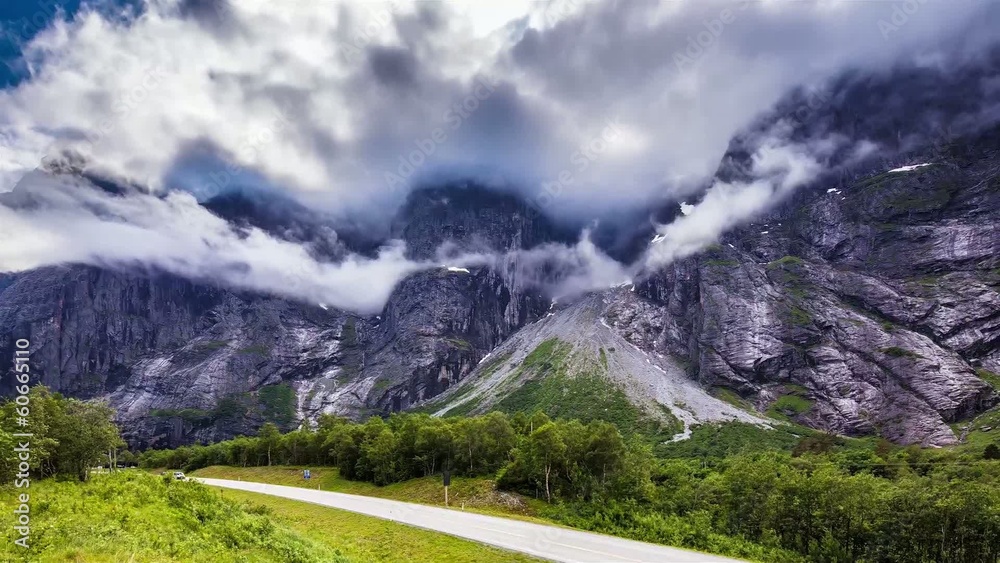 Timelapse, Trollveggen mountain, Norway Timelapse, Trollveggen mountain, Norway