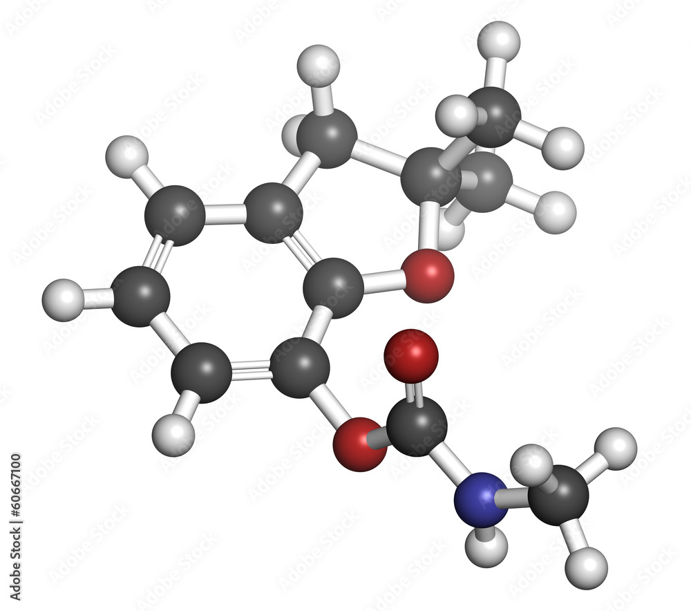 Carbofuran carbamate pesticide molecule.