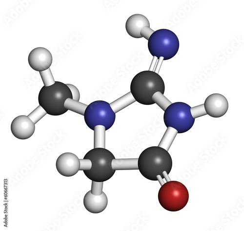 Creatinine molecule. Creatine breakdown product.