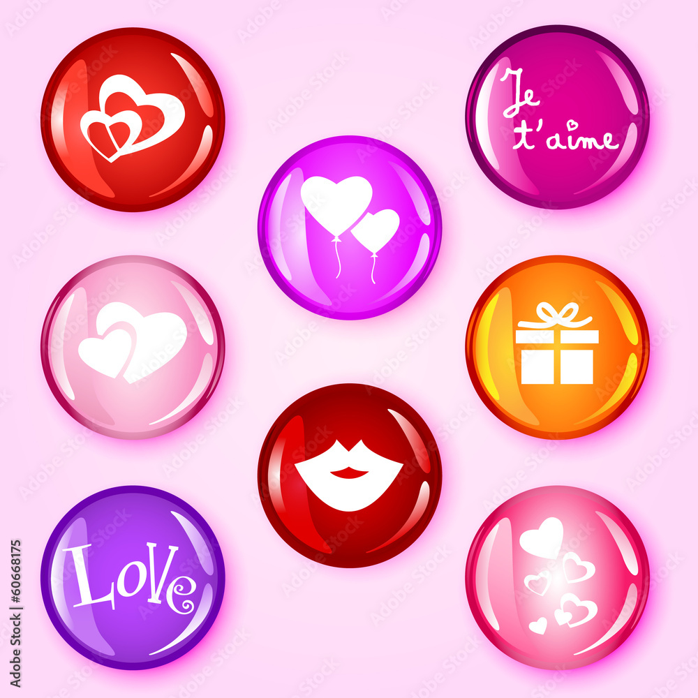 Love glossy buttons Love glossy buttons