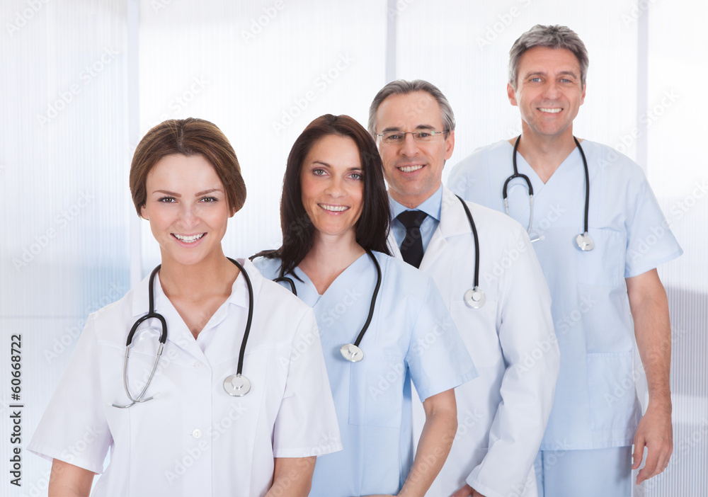 Group Of Doctor Standing In A Row Group Of Doctor Standing In A Row
