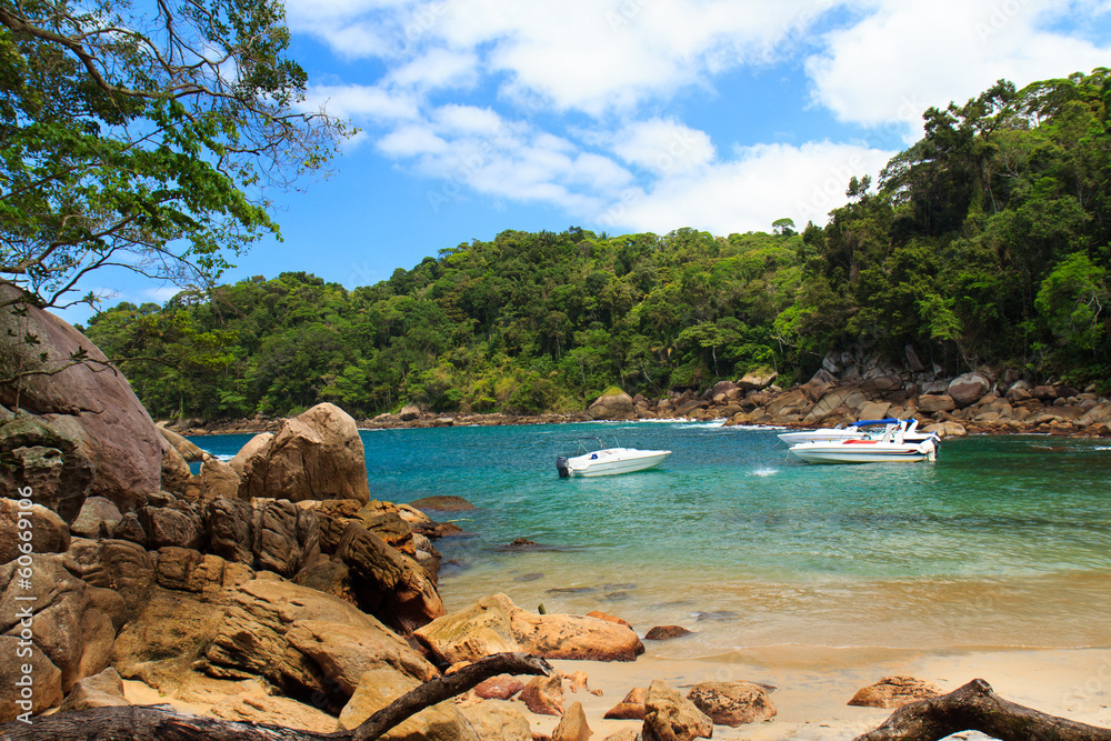 Hidden small beach Caxadaço, Ilha Grande, Brazil Hidden small beach Caxadaço, Ilha Grande, Brazil