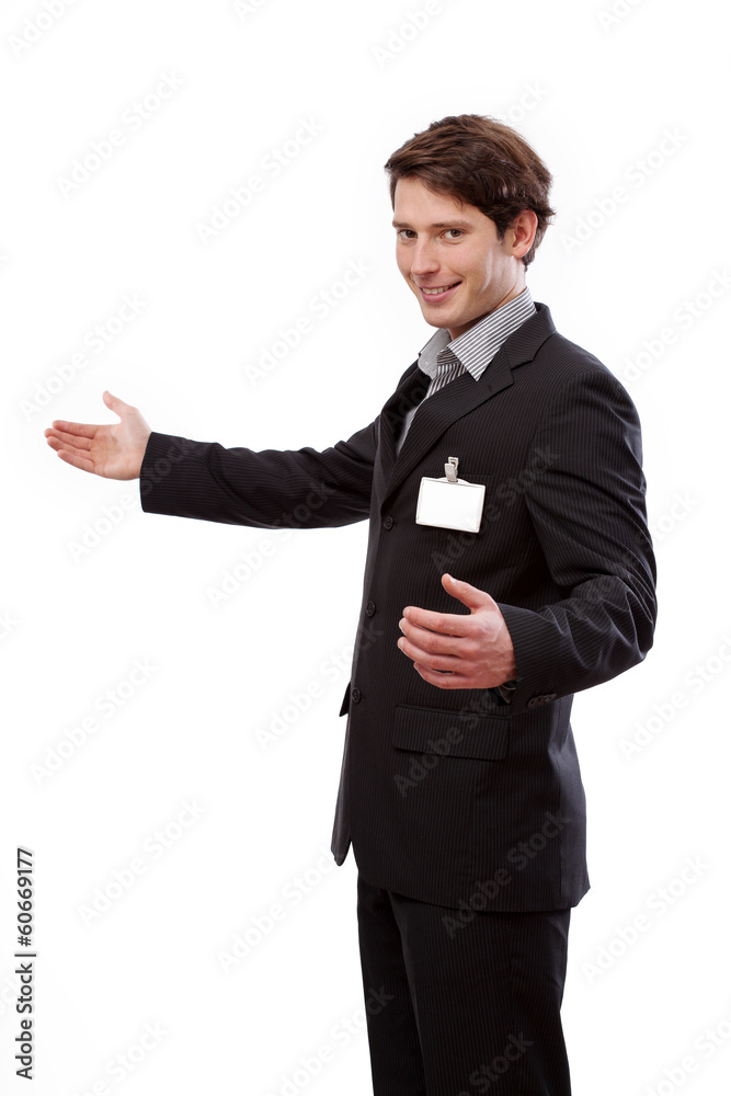 Young businessman with ID to put your text Young businessman with ID to put your text