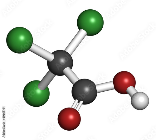 Trichloroacetic acid (TCA) molecule. photo