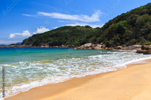 Peaceful empty beach of island Ilha Grande, Brazil