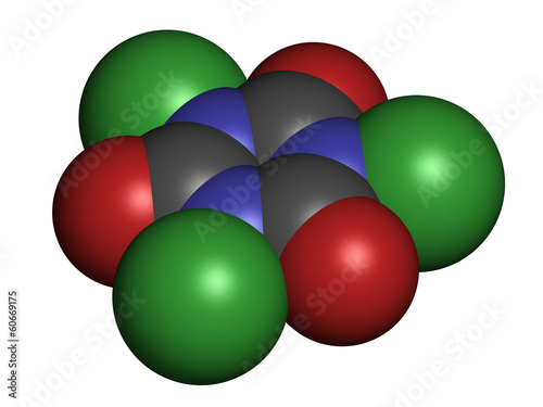 Trichloroisocyanuric acid (TCCA) molecule. photo