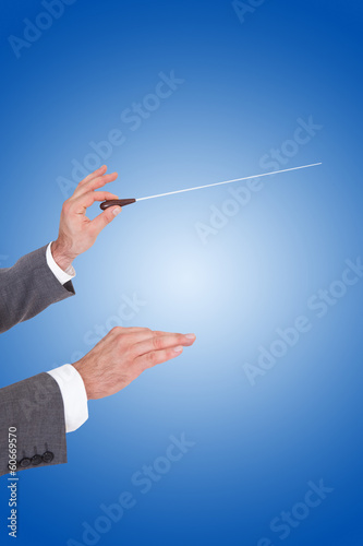 Person Directing With A Conductor's Baton