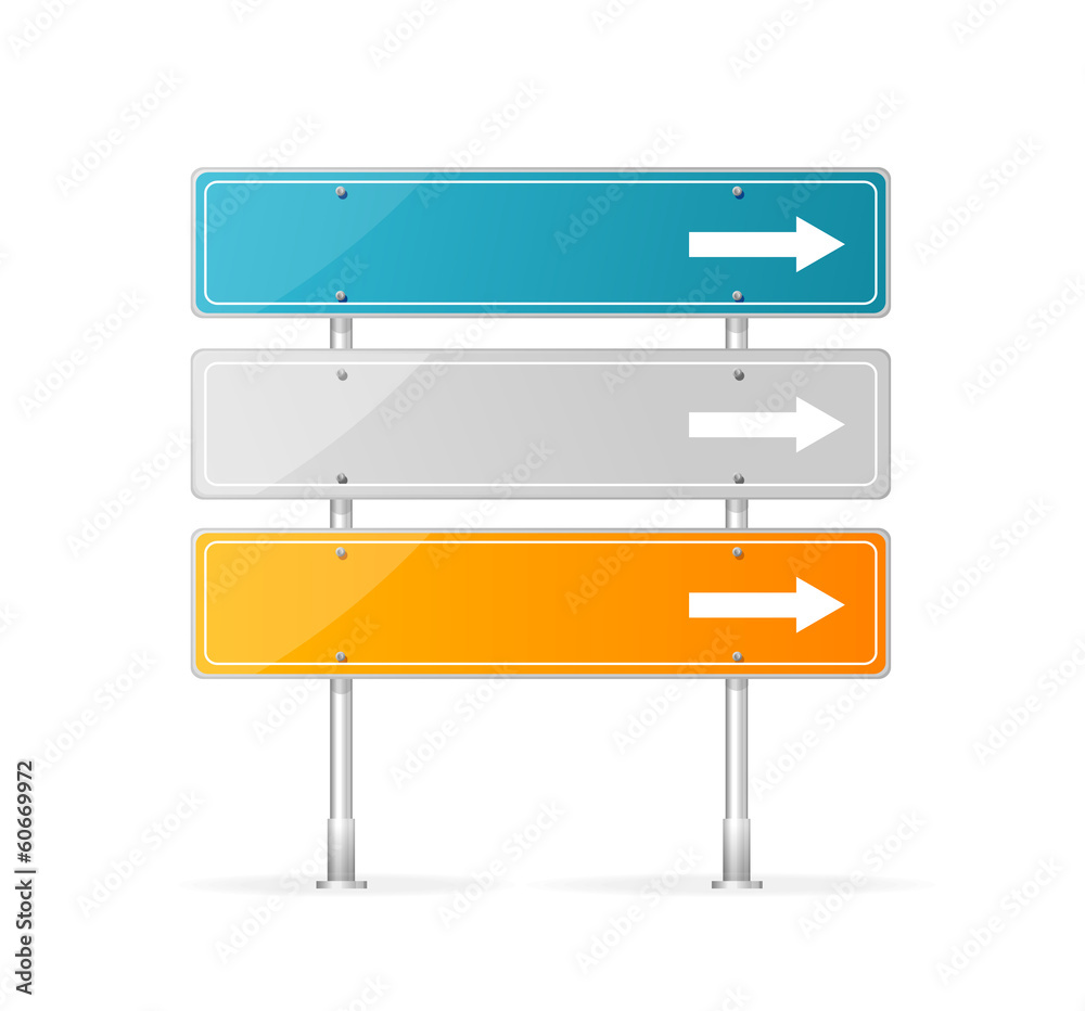 Obraz premium Blank traffic sign with white arrow header