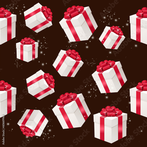 vector seamless pattern with presents boxes