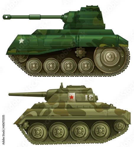 Two armoured tanks