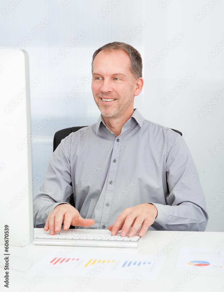 Fototapeta premium Businessman Using Computer