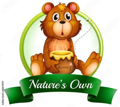 A nature's own label with a bear