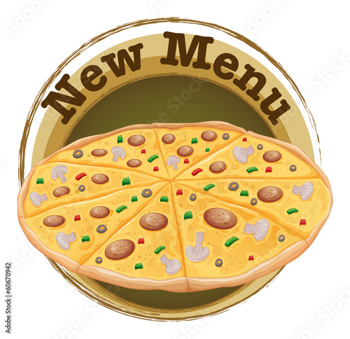 A new menu label with a pizza