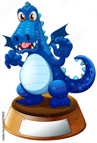 A blue dragon above the empty label template