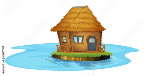 An island with a small house