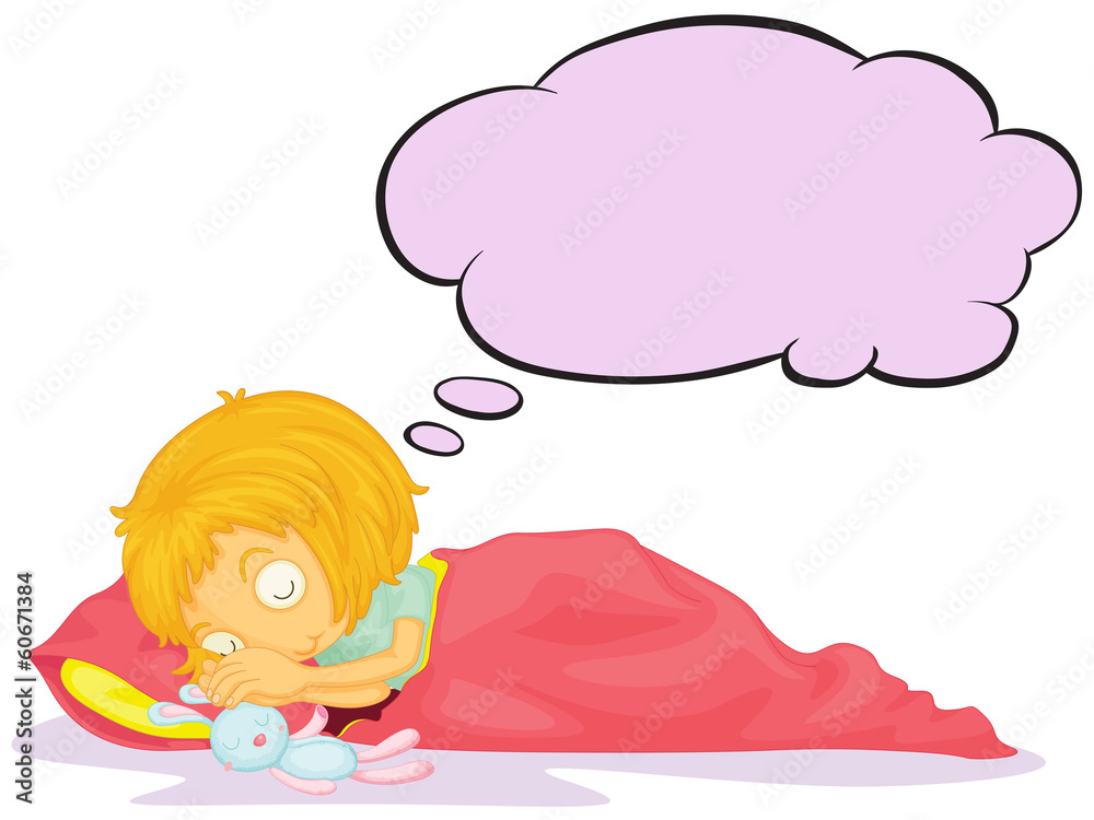 A girl dreaming with an empty callout A girl dreaming with an empty callout