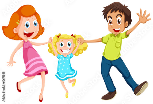 A family laughing
