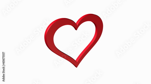 red heart 3d rotating animation