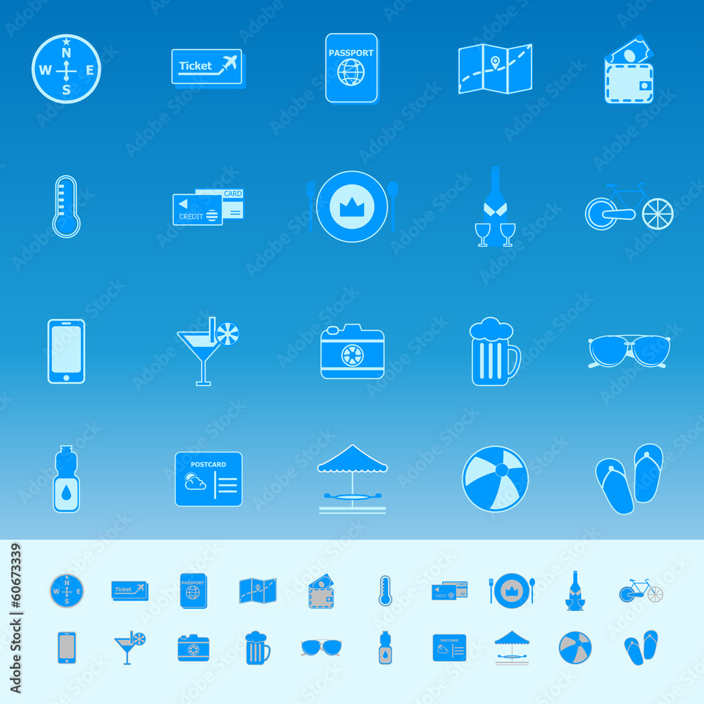 Journey color icons on blue background