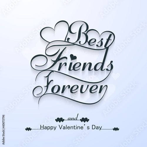 Beautiful best friends forever for happy valentine's day stylish photo