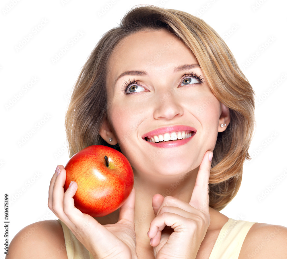 Closeup portrait of a young beautiful smiling woman Closeup portrait of a young beautiful smiling woman