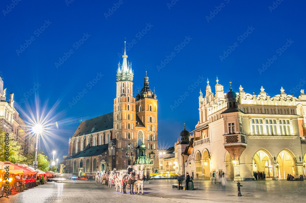Fototapeta premium Rynek Glowny - The main square of Krakow in Poland