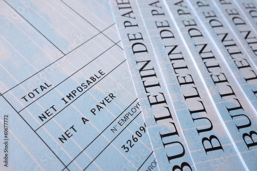 Tableau sur toile bulletin de salaire A