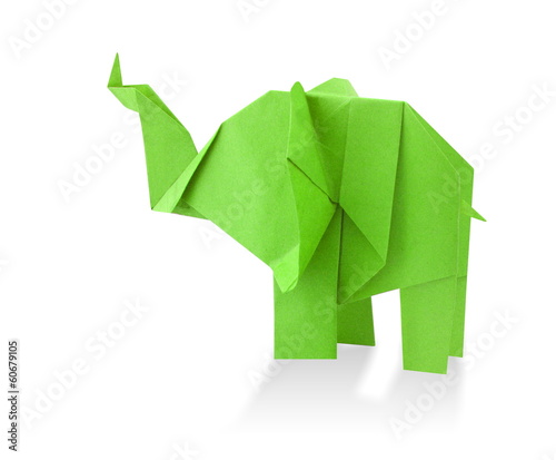 Canvas Print traditional elephant origami from recycled paper