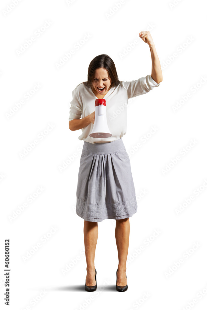 woman screaming and looking down woman screaming and looking down