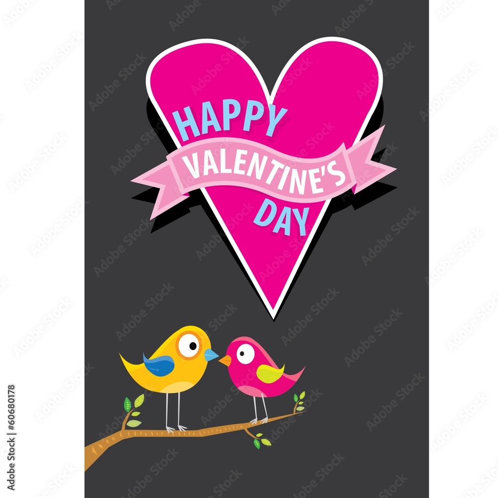 valentine day love beautiful card with cute love couple birds valentine day love beautiful card with cute love couple birds