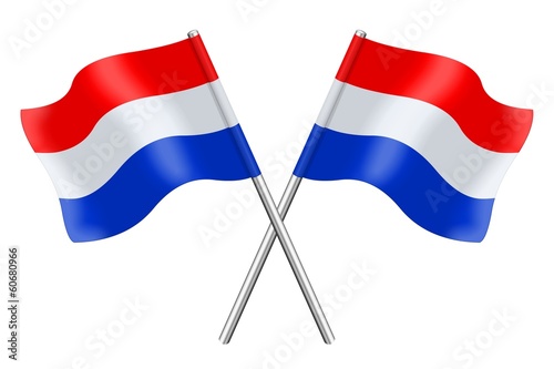 Twee Nederlandse vlaggen photo
