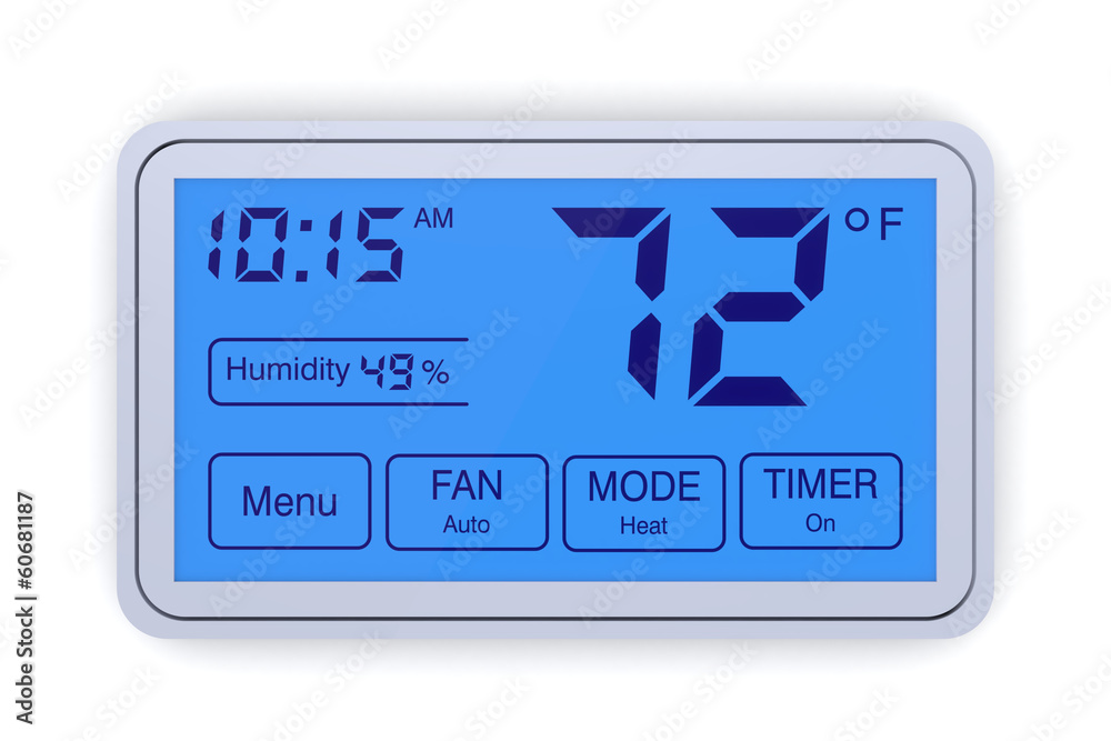 digital thermostat - obrazy, fototapety, plakaty 