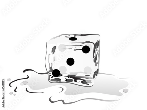 Ice cube as a dice