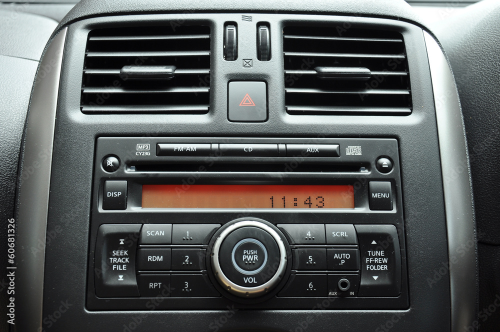 Fototapeta premium Car radio panel
