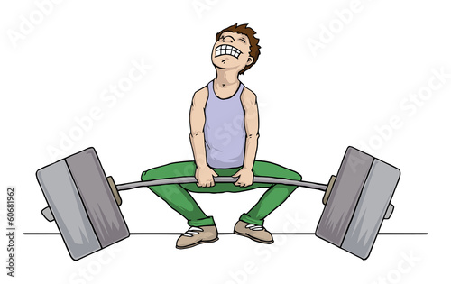 Man lifting a very heavy wheight