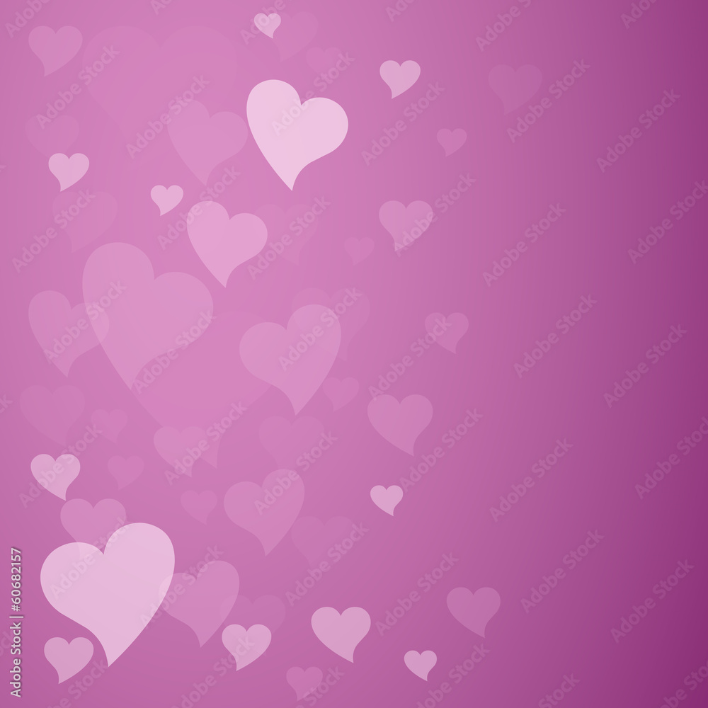 Vector violet hearts background
